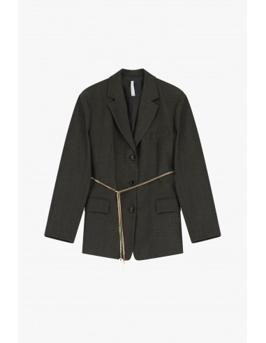 Imperial femme blazer marron chiné avec chaine decorative Imperial femme blazer marron chiné avec chaine decorative