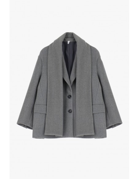 Imperial Femme Veste Caban avec echarpe integrée amovible Imperial Femme Veste Caban avec echarpe integrée amovible