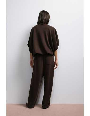 Imperial Femme Pantalon de jogging chocolat a Galon rayé vue dos Imperial Femme Pantalon de jogging chocolat a Galon rayé vue dos