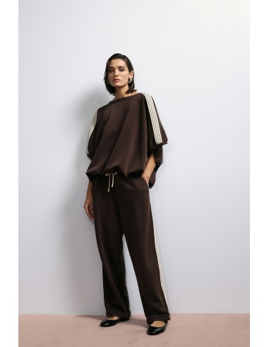 Imperial Femme Pantalon de jogging chocolat a Galon rayé Imperial Femme Pantalon de jogging chocolat a Galon rayé