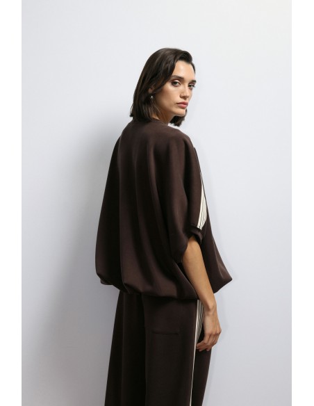 Imperial Femme sweat-shirt Chocolat Oversize à manches courtes