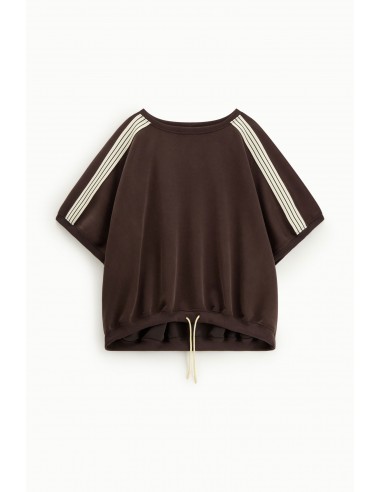 Imperial Femme sweat-shirt Chocolat Oversize à manches courtes
