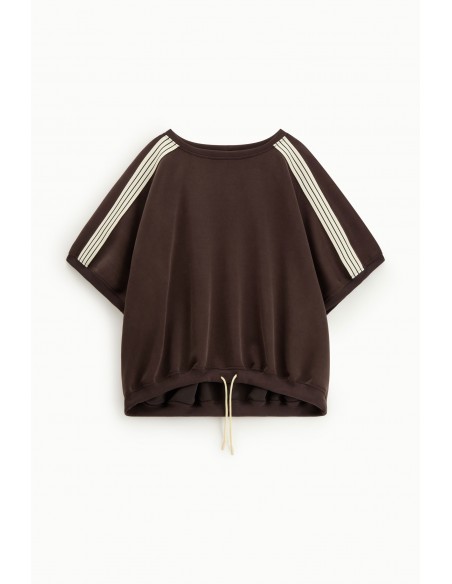Imperial Femme sweat-shirt Chocolat Oversize à manches courtes