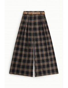 Imperial Femme pantalon Palazzo à carreaux Noir et beige