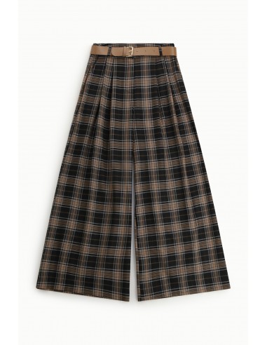 Imperial Femme pantalon Palazzo à carreaux Noir et beige