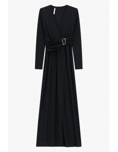 Imperial Femme Robe longue noire ceinture drapée à boucle