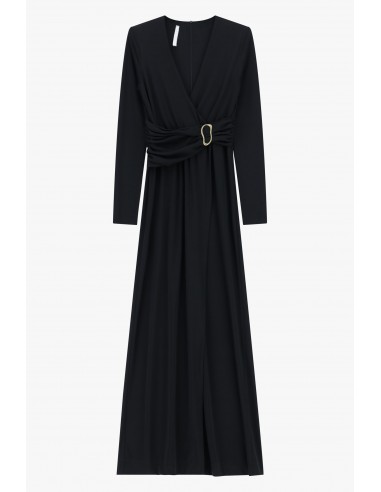 Imperial Femme Robe longue noire ceinture drapée à boucle