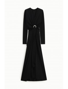 Imperial Femme Robe longue noire avec drapé central