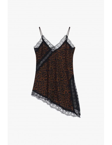 Imperial Femme Debardeur asymetrique Léopard et dentelle
