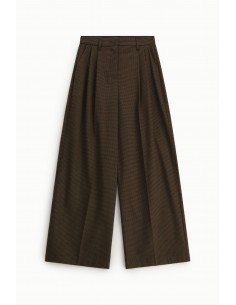 Imperial Femme Pantalon Palazzo vichy noir et chocolat