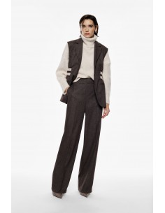 Imperial Femme pantalon gris coupe droite