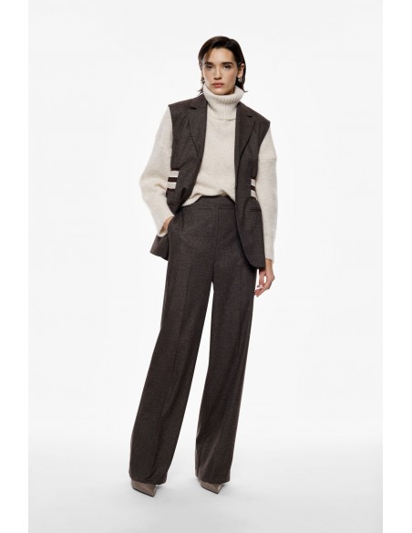 Imperial Femme pantalon gris coupe droite