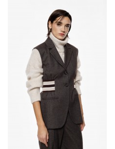 Imperial Femme gilet gris avec details elastiqués