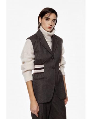 Imperial Femme gilet gris avec details elastiqués