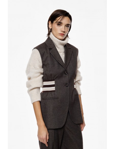 Imperial Femme gilet gris avec details elastiqués