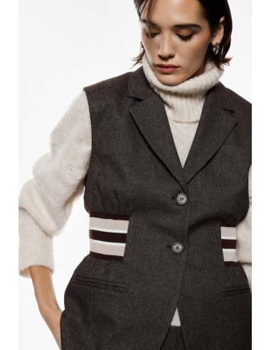 Imperial Femme gilet gris avec details elastiqués