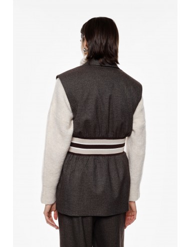 Imperial Femme gilet gris avec details elastiqués