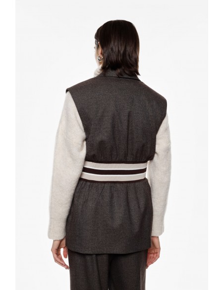 Imperial Femme gilet gris avec details elastiqués