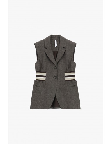 Imperial Femme gilet gris avec details elastiqués