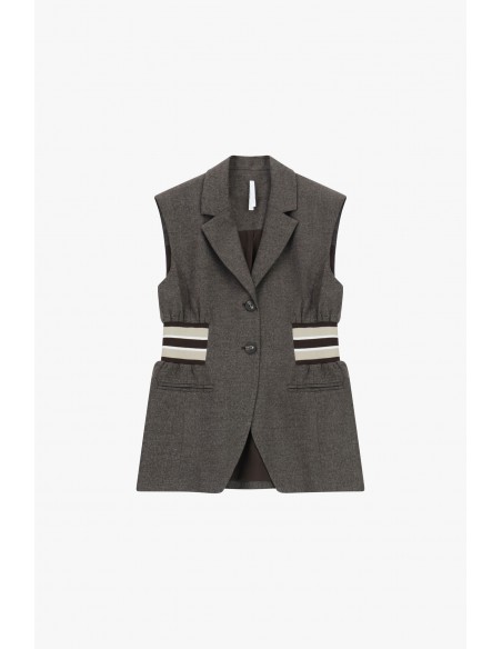 Imperial Femme gilet gris avec details elastiqués