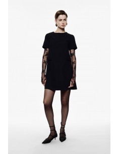 Imperial Femme Robe courte noire avec Mitaine en dentelle