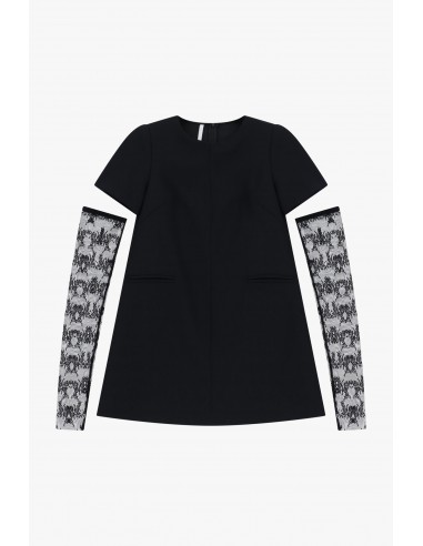 Imperial Femme Robe courte noire avec Mitaine en dentelle