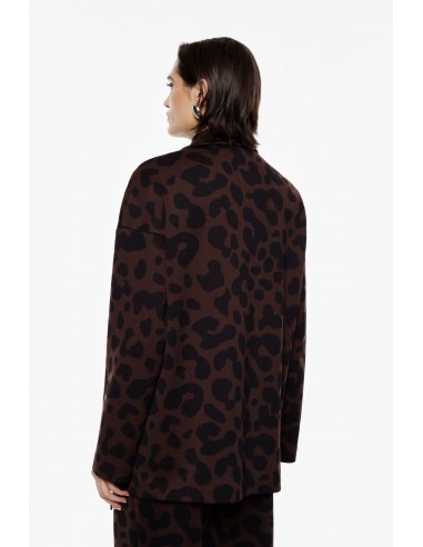 Imperial femme blazer croisé forme oversize en jersey Leopard