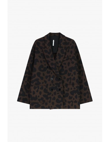 Imperial femme blazer croisé forme oversize en jersey Leopard