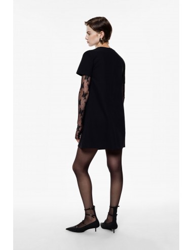 Imperial Femme Robe courte noire avec Mitaine en dentelle