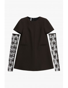 Imperial Femme Robe courte chocolat avec Mitaine en dentelle