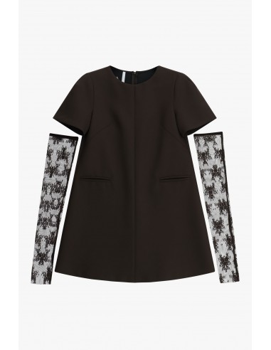 Imperial Femme Robe courte chocolat avec Mitaine en dentelle