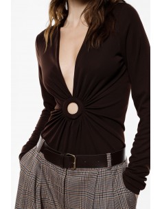 Imperial Femme body chocolat avec detail ajouré