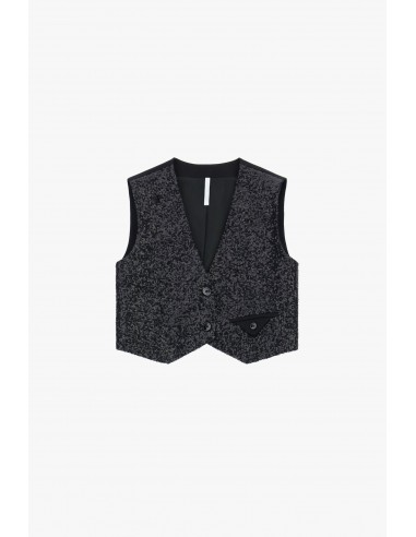 Imperial Femme gilet court en sequins noirs