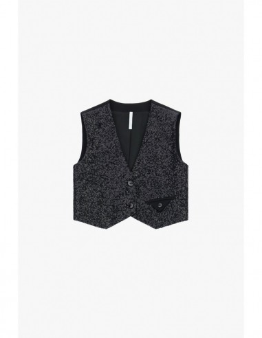 Imperial Femme Pantalon Palazzo noir a sequins