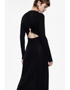 Imperial femme robe longue noire echancrée au dos