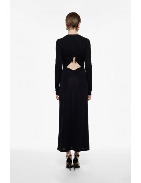 Imperial femme robe longue noire echancrée au dos