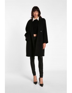 Imperial Femme manteau court  noir à boutonnage croisé