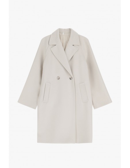 Imperial Femme manteau court ecru à boutonnage croisé