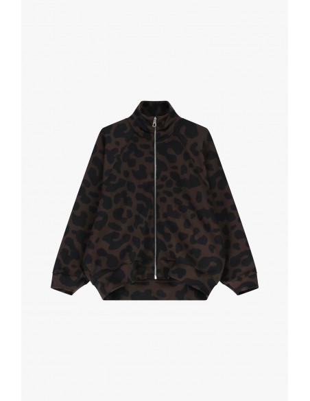 Imperial Femme Bombers en jersey a motif léopard