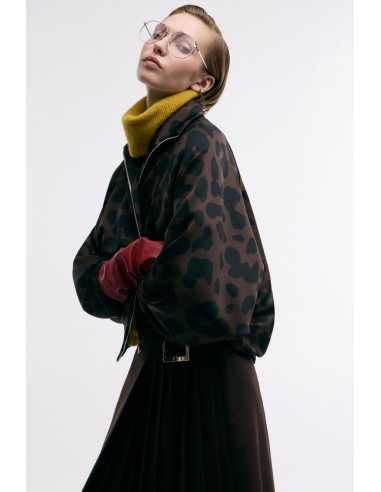 Imperial Femme Bombers en jersey a motif léopard