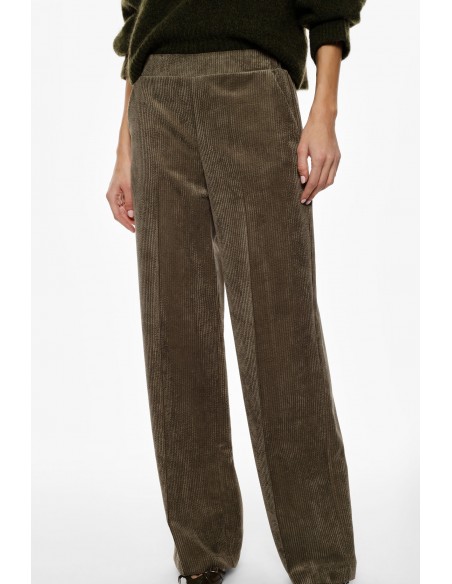 Imperial Femme pantalon Noir forme Palazzo en velours cotelé