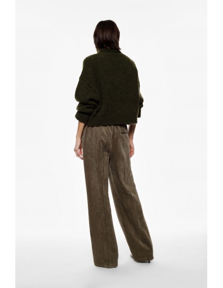 Imperial Femme pantalon Noir forme Palazzo en velours cotelé