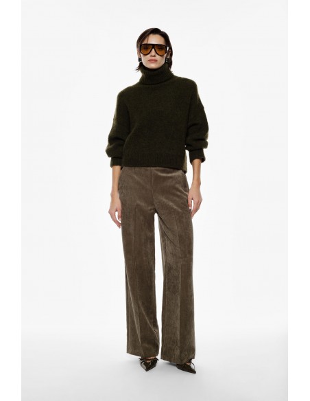 Imperial Femme pantalon Bleu Marine forme Palazzo en velours cotelé