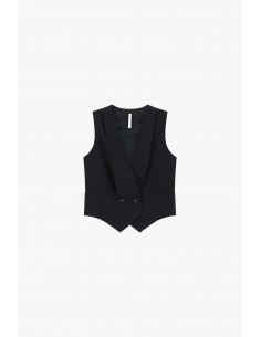 Imperial Femme gilet noir col a revers