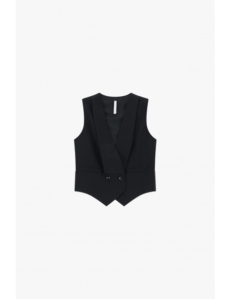 Imperial Femme gilet noir col a revers