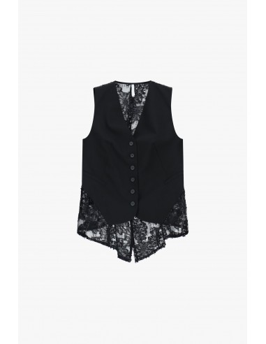 Imperial Femme gilet long avec dos en tulle et sequins