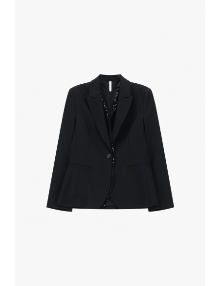 Imperial Femme gilet long avec dos en tulle et sequins