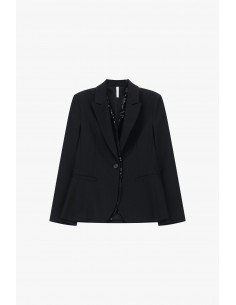 Imperial Femme blazer noir avec details en tulle et sequins