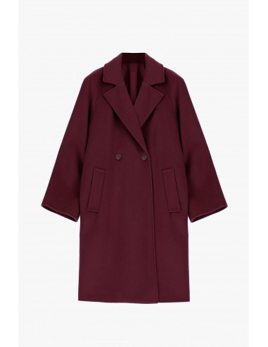 Imperial Femme manteau court Prune à boutonnage croisé