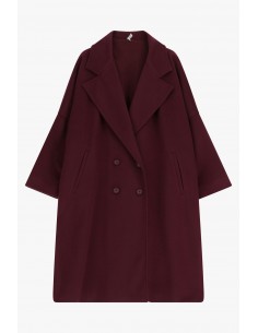 Imperial Femme manteau Prune boutonnage croisé coupe oversize